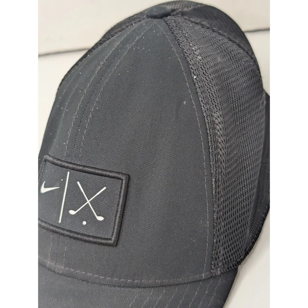 Nike Legacy91 Dri-FIT Golf Trucker Hat Black Fitted Stretch Mesh Cap Adult M/L